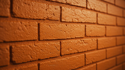 Fototapeta premium A vibrant orange brick wall texture, perfect for use as a background or wallpaper design
