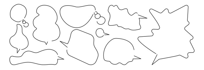 Bubbles for text of various creative shapes. Tip, speech bubble.