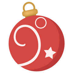 Vintage ornament ball for decoration in Christmas. Vector illustration.