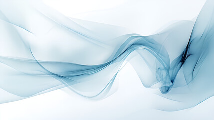 Fototapeta premium Ethereal Blue Flowing Abstract Design in Minimalist Style Against White Background