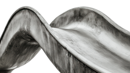 A detailed abstract view of a smooth, curved surface showcasing elegant lines and textures in monochrome tones.