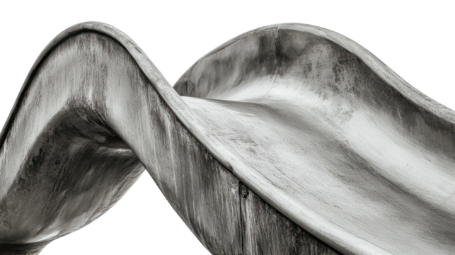 A detailed abstract view of a smooth, curved surface showcasing elegant lines and textures in monochrome tones.