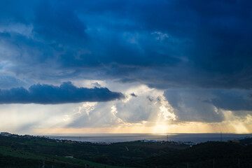 beautiful sunrise over Costa del sol in Spain