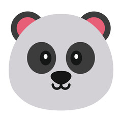 Panda Bear Animoji Flat Icon Vector Pack 