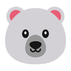 Polar Bear Animoji Flat Icon Vector Pack 