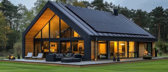 Installing modern black solar panels on a rooftop.