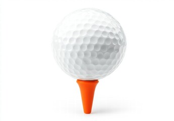 A white golf ball with a white tee and orange tip