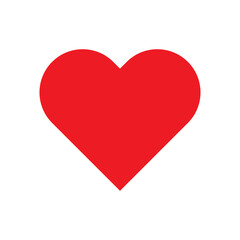 Red heart shape on white background. Heart shape icon, vector illustration. EPS 10