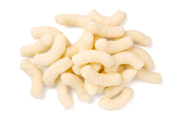 Air corn sticks isolated on white background.