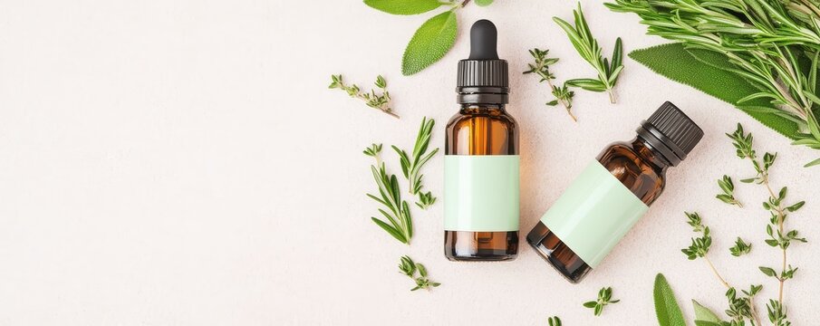 Aromatic mint and rosemary oils enhanced by their fresh counterparts. 
