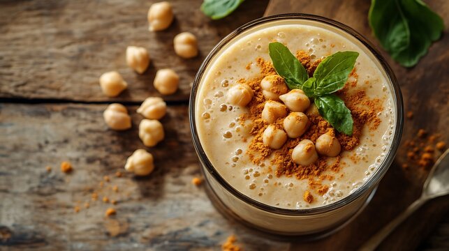 fresh drink with roasted chickpea boza or bosa