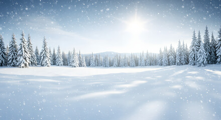 Fototapeta premium A winter snow scene set against a transparent background, showcasing a serene and isolated landscape.