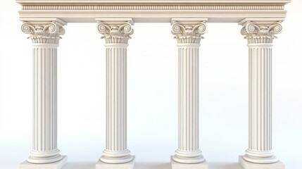 Naklejka premium Architectural beauty defined by four striking white pillars in the building.