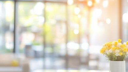 Abstract blurred imagery of a modern living room interior.