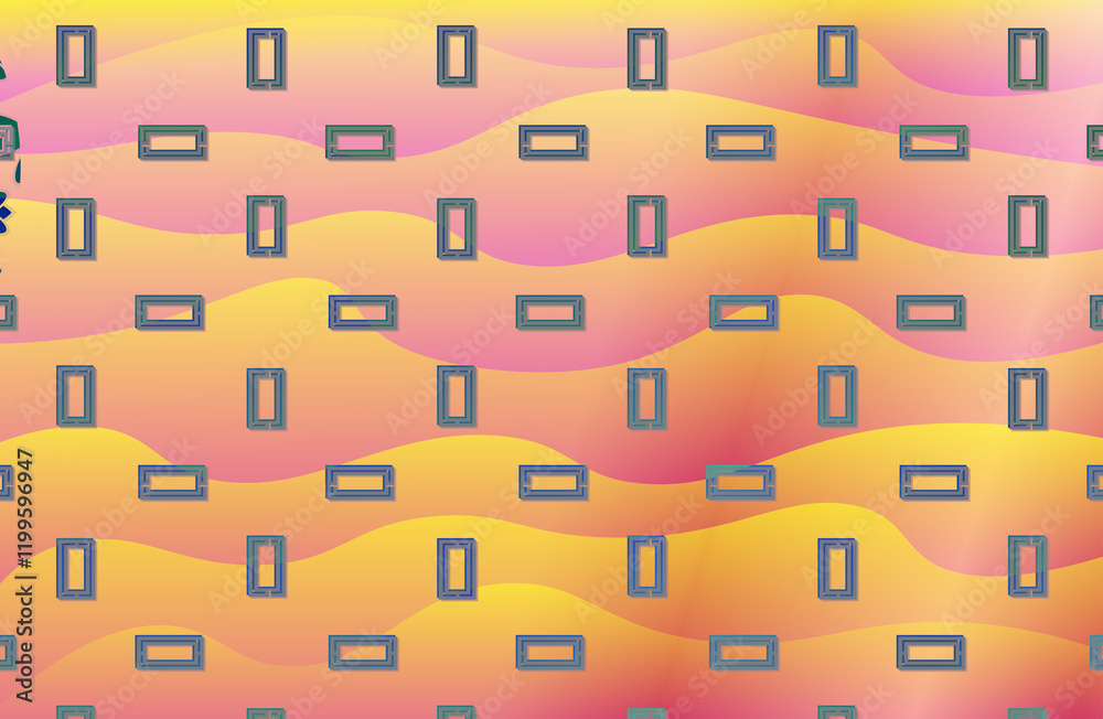 Fototapete abstract gradient background with lines and circles, perfect for creating vibrant abstract 3d wallpa