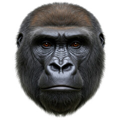 Obraz premium Gorilla's head isolated on transparent background png