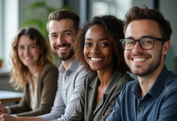 Obraz premium Portrait of diverse multiethnic team in the office