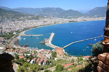 Antalya Coastline View from top of the mountain 
