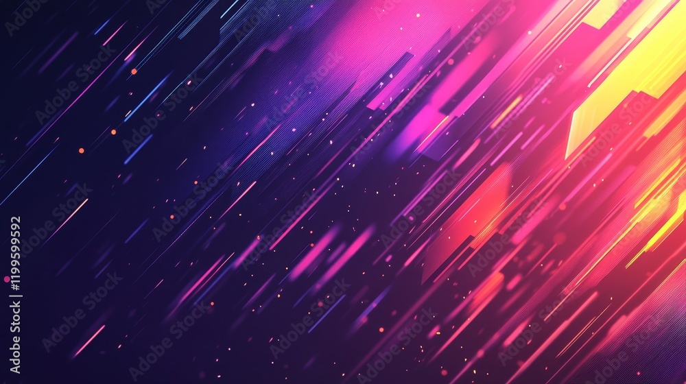 Poster Abstract art background with dynamic lines and vibrant colors.