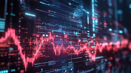 Obraz premium Stock Market Graphs and Charts: A Visual Representation of Financial Data.