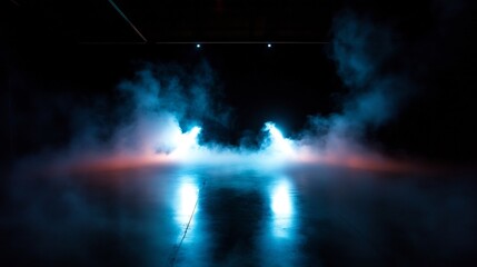 Obraz premium Enigmatic Blue and Orange Haze: A Mystical Nightscape