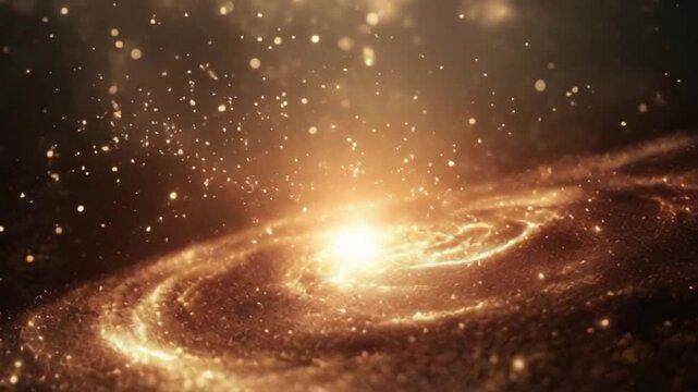 Explore the mesmerizing motion of a swirling galaxy where bright stars shine amidst sparkling cosmic dust, showcasing the wonder of deep space