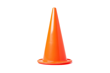 Bright orange traffic cone placed on a flat surface for safety and direction during road work or event management