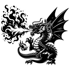 Fire-breathing Dragon Drawing