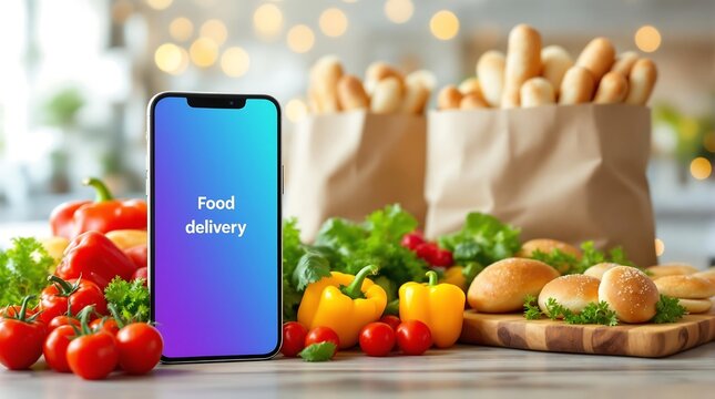 Vibrant food delivery mobile app interface showcasing restaurant options, meal categories, and seamless ordering process for convenient dining experience