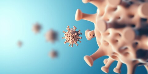 Virus spread simulation laboratory 3d model scientific research close-up health