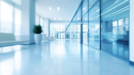 Obraz premium Elegant Glass Wall View in Hotel Lobby