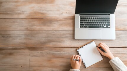 Laptop Note Taking Workspace