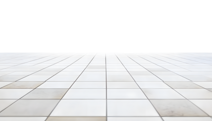 white tile floor border isolated on transparent background cutout