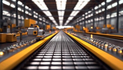 Optimize production efficiency with a long factory conveyor.