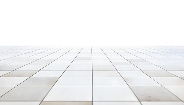 white tile floor border isolated on transparent background cutout