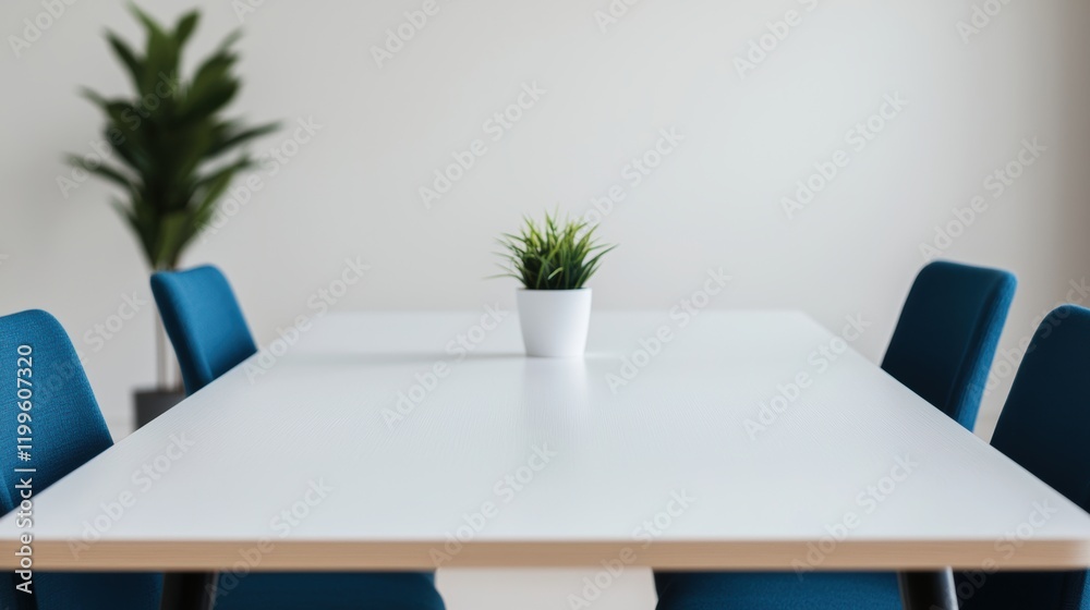 Aufkleber modern meeting room with empty table promoting effective team collaboration