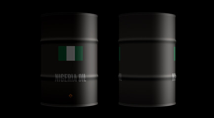Nigeria oil crude petroleum fuel barrels in row