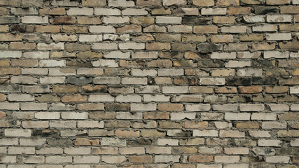 yellow and white brick wall close up