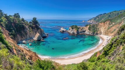 Fototapeta premium Secluded Cove Beach Dramatic Coastal Landscape