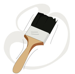wall paint brush.Paintbrush hand drawn.Paint brush with paint stroke