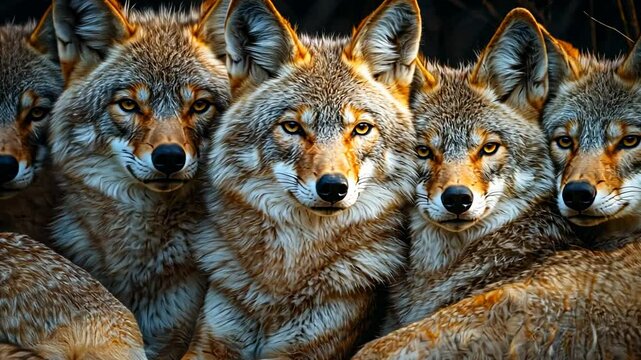Majestic Wolf Pack, wolves, canis lupus, coyote, wild, animal