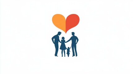 modern family care love logo and symbols illustration design. 