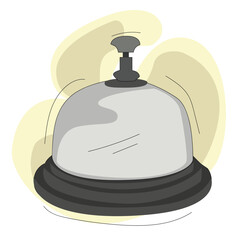 Hotel service bell silver color.
