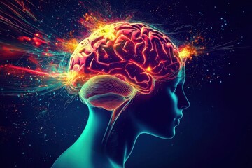 Obraz premium Understanding neurons and the electrical signals they transmit.
