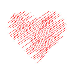 Sketchy Heart. Heart line drawing Sketch Effect. Vector eps 10