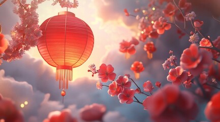 Obraz premium chinese lantern in the garden