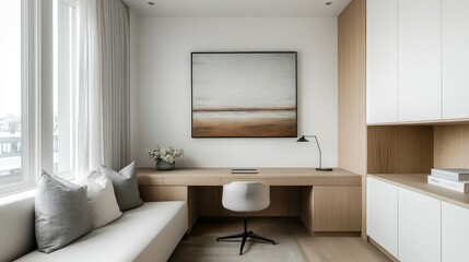 Modern Minimalist Home Office Workspace Design