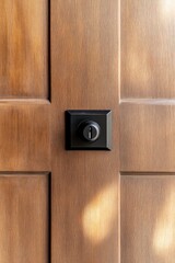 Fototapeta premium Unlocking opportunities door lock close-up cozy home photography warm lighting perspective security concepts