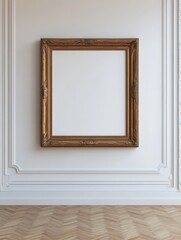 Mockup of a single empty framed picture in room