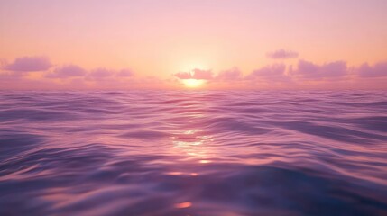 Serene Sunset Over Calm Ocean Waves